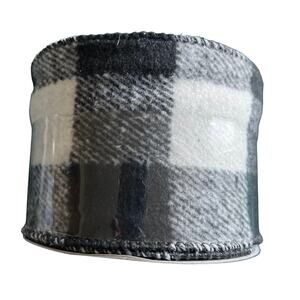 Christmas Noel Wired Plaid Ribbon | Black/White 100% Polyester | 3.5 in x 25 ft